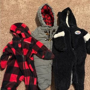 Columbia Red and Black Checkered Kids Footie